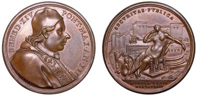 Stato Pontificio. Benedetto XIV (prospero Lorenzo Lambertini), 1740-1758. Medaglia Annuale in Bro...