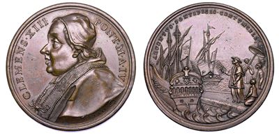 Stato Pontificio. Clemente XIII (carlo Rezzonico), 1758-1769. Medaglia Annuale in Bronzo 1762/a. ...
