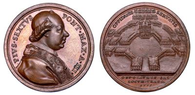 Stato Pontificio. Pio Vi (giannangelo Braschi), 1775-1799. Medaglia Annuale in Bronzo 1777/a. III...