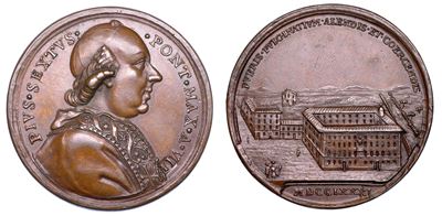 Stato Pontificio. Pio Vi (giannangelo Braschi), 1775-1799. Medaglia Annuale in Bronzo 1781/a. VII...