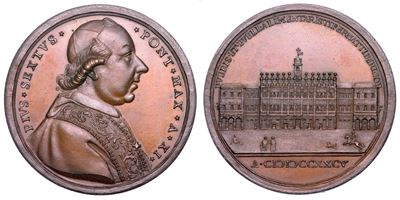 Stato Pontificio. Pio Vi (giannangelo Braschi), 1775-1799. Medaglia Annuale in Bronzo 1785/a. XI....