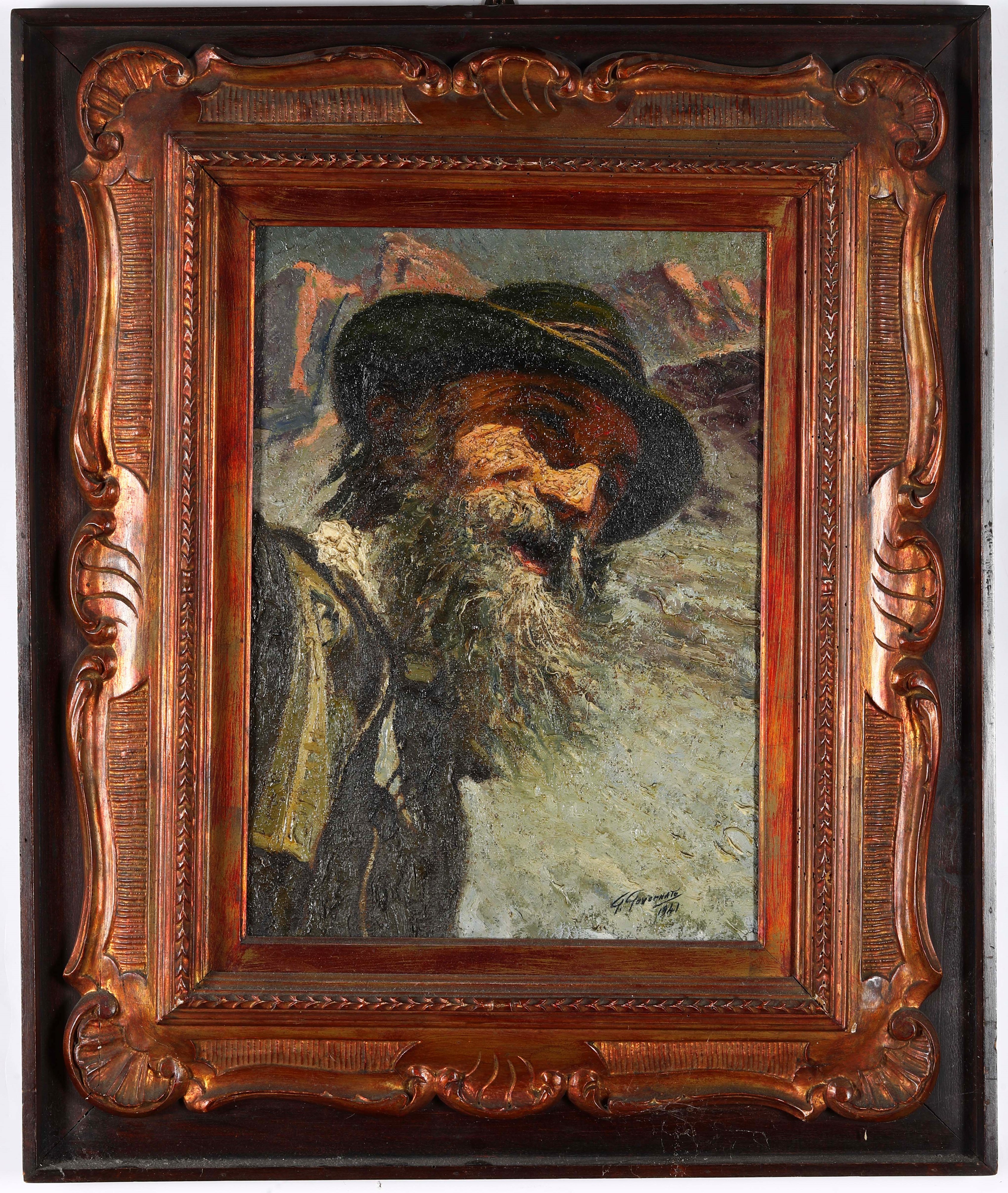 Giovanni Governato - Figura di montanaro, olio su tela