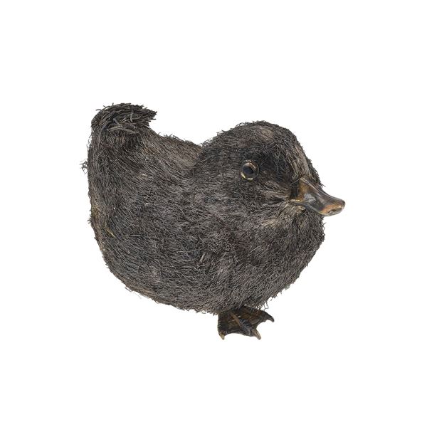 One silver duck. Signed M. Buccellati