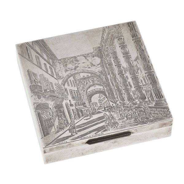 Sterling 925 engraved box. Signed Gianmaria Buccellati