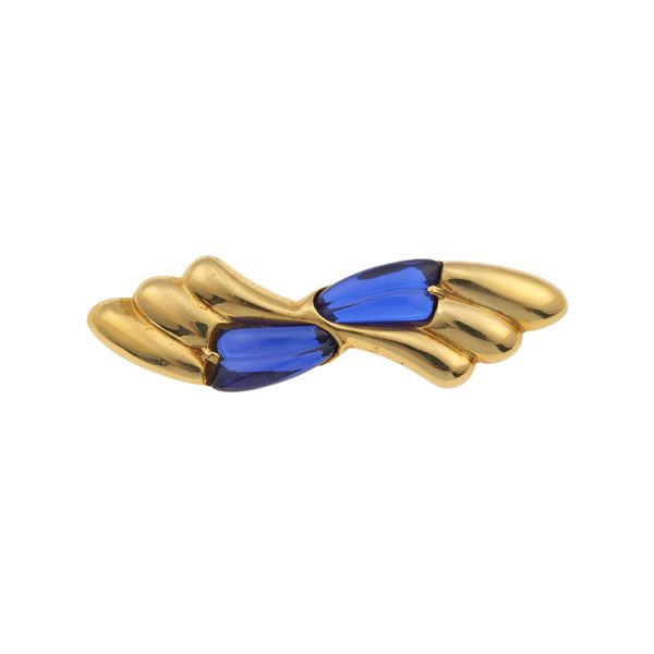 Spilla con pasta vitrea blu