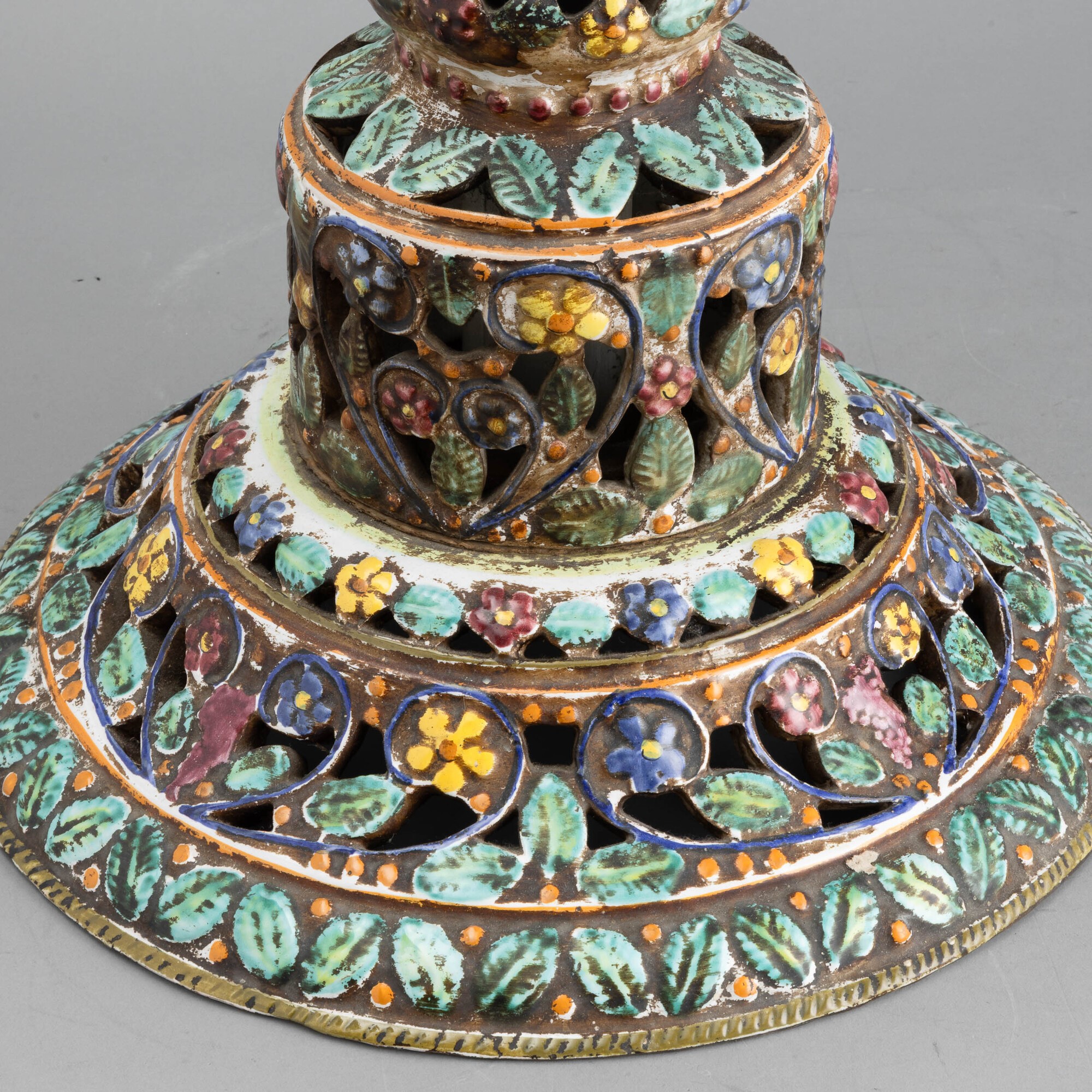M. da Castelli, Colonna in maiolica policroma, circa 1960