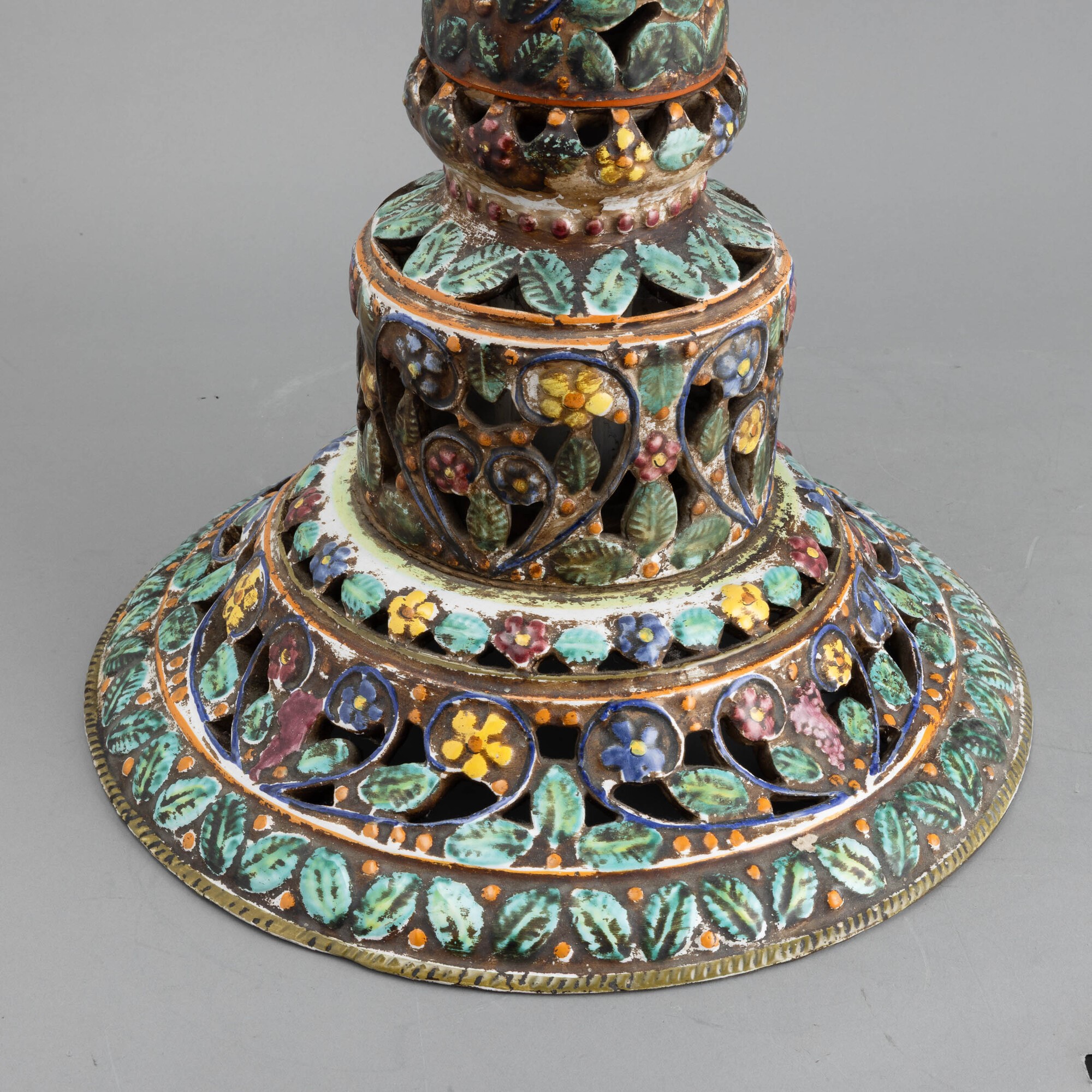 M. da Castelli, Colonna in maiolica policroma, circa 1960