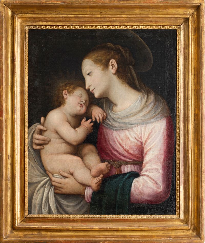 Guglielmo Caccia detto il Moncalvo : Madonna con il Bambino  - olio su tela - Asta Fine Art Selection - Cambi Casa d'Aste