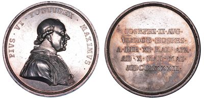Stato Pontificio. Pio Vi (giannangelo Braschi di Cesena), 1775-1799. Medaglia in Argento 1782 (a....
