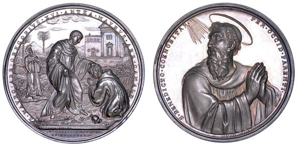 STATO PONTIFICIO. GREGORIO XVI (Bartolomeo Alberto Cappellari), 1831-1846. Medaglia in argento 1834/A. IV. Visita del Pontefice all'Ospizio Apostolico del San Michele a Roma.