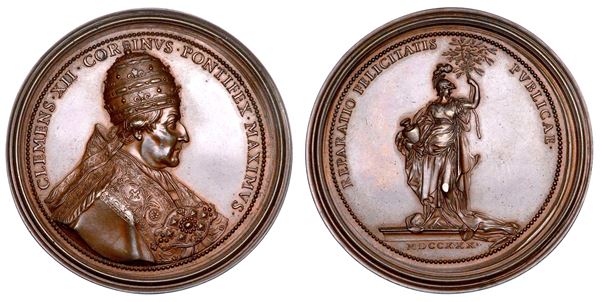STATO PONTIFICIO. CLEMENTE XII (Lorenzo Corsini), 1730-1740. Medaglia in bronzo 1730 (A. I.). Elevazione al Pontificato.