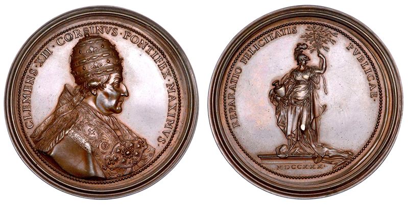 STATO PONTIFICIO. CLEMENTE XII (Lorenzo Corsini), 1730-1740. Medaglia in bronzo 1730 (A. I.). Elevazione al Pontificato.  - Auction Numismatics - Medals and popes - II - Cambi Casa d'Aste