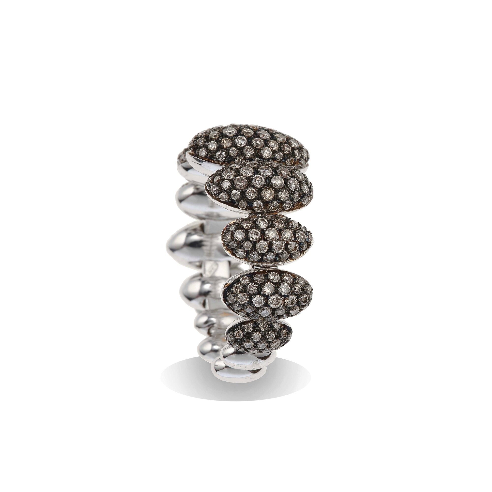 Anello con Pavé di Diamanti Brown per Ct 2.80