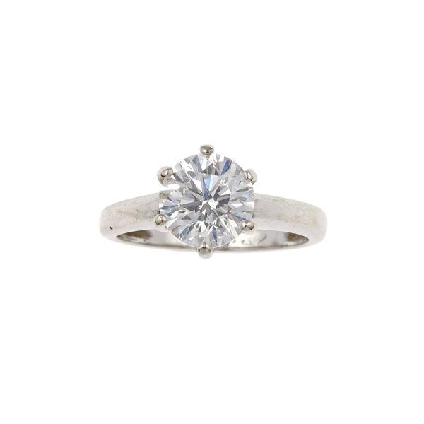 Brilliant-cut diamond weighing 2.00 carats, color H, clarity VS1, fluorescence slight. Gemmological Report IGN n. 36906