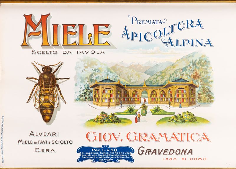 Anonimo : Miele - Premiata Apicoltura Alpina  - Asta Manifesti e Collectible - Cambi Casa d'Aste