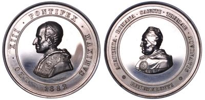 Roma. Leone XIII (vincenzo Gioacchino Luigi Pecci), 1878-1903. Medaglia in Argento 1882. Merito D...