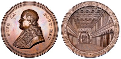 Stato Pontificio. Pio IX (giovanni Maria Mastai Ferretti), 1846-1878. Medaglia in Bronzo 1861. Ri...