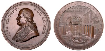 Stato Pontificio. Pio IX (giovanni Maria Mastai Ferretti), 1846-1878. Medaglia in Bronzo di Massi...