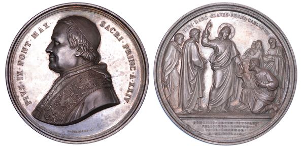 STATO PONTIFICIO. PIO IX (Giovanni Maria Mastai Ferretti), 1846-1878. Medaglia in argento 1869/A. XXIV. Concilio Ecumenico.