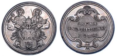 Stato Pontificio. Sede Vacante (XVIII Sec.) Medaglia in Argento s.D. Congregazione della Santa Ro...
