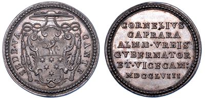 Stato Pontificio. Sede Vacante 1758. Medaglia in Argento Emessa dal Governatore di Roma e Vice Ca...