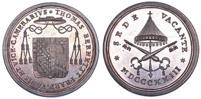 Stato Pontificio. Sede Vacante 1823. Medaglia in Argento 1823 Emessa dal Governatore di Roma e Vi...