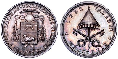 Stato Pontificio. Sede Vacante 1829. Medaglia in Argento 1829 Emessa dal Governatore di Roma e Vi...