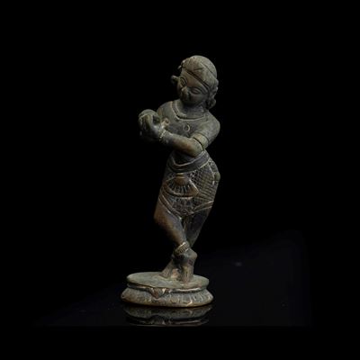Figura di Krishna in Bronzo, India, XIX Secolo