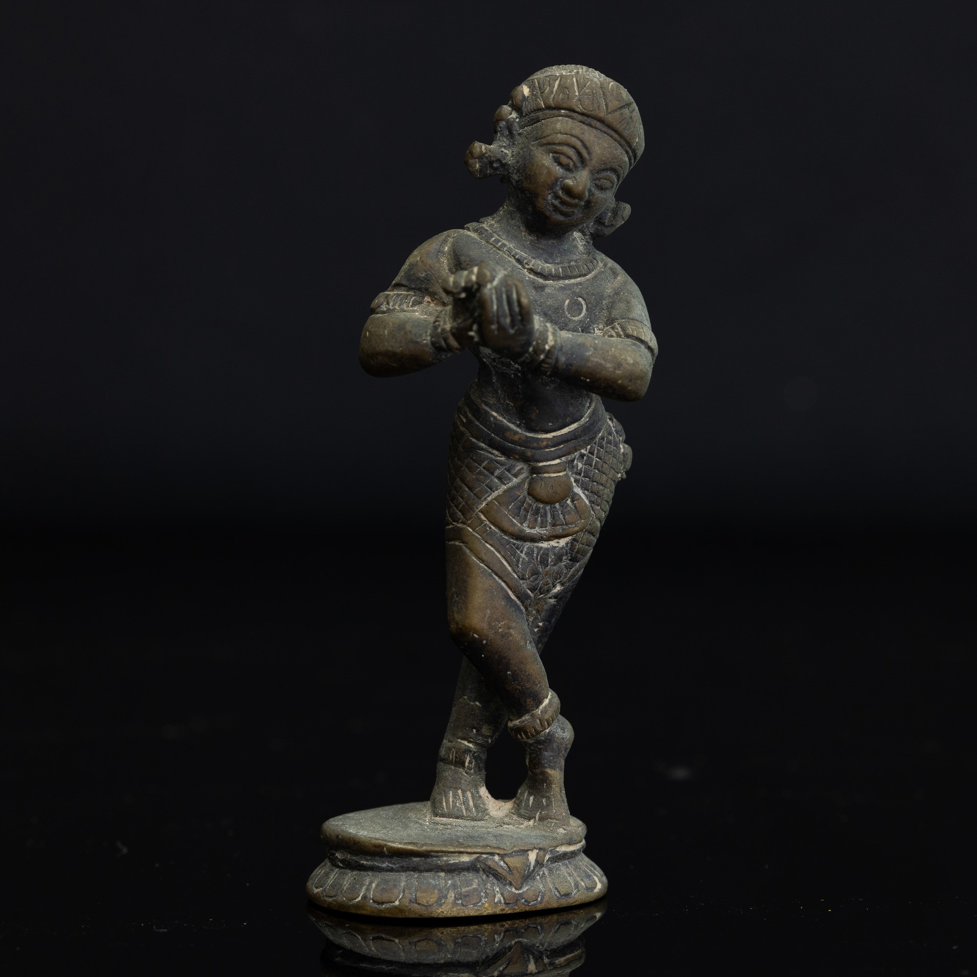 Figura di Krishna in Bronzo, India, XIX Secolo