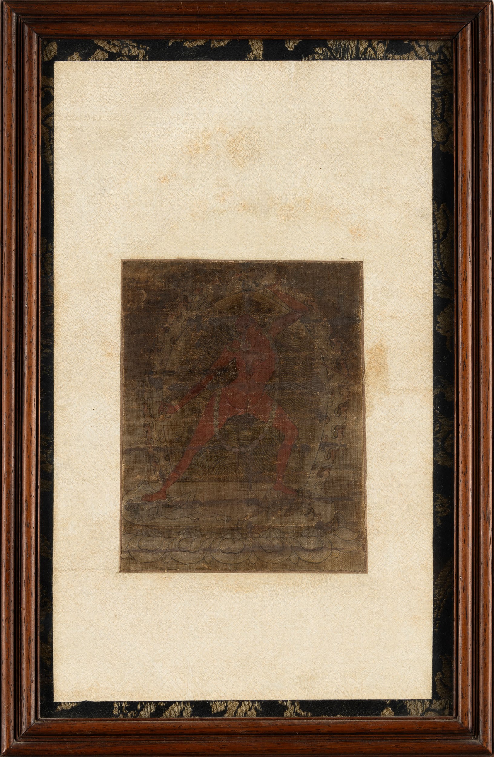 Thangka (frammento) raffigurante divinità danzante, India, XVIII secolo