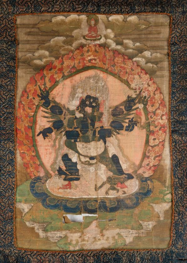 Thangka raffigurante Mahakala, India, XIX secolo