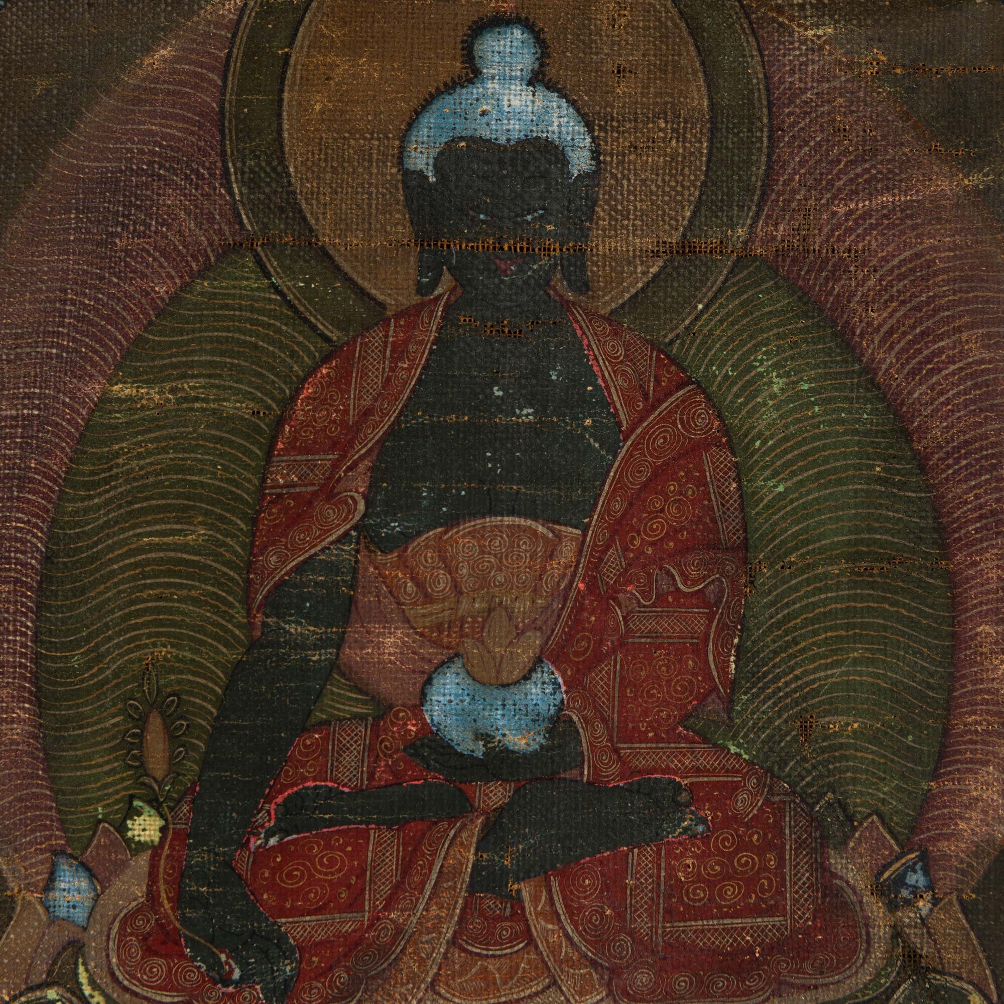 Thangka raffigurante Padmasambhava, India, XIX secolo