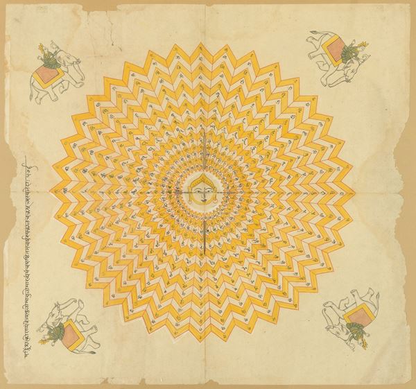 Mandala su carta, India, XIX secolo