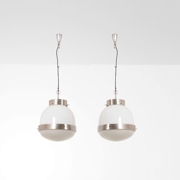 Due lampade a sospensione mod. Delta