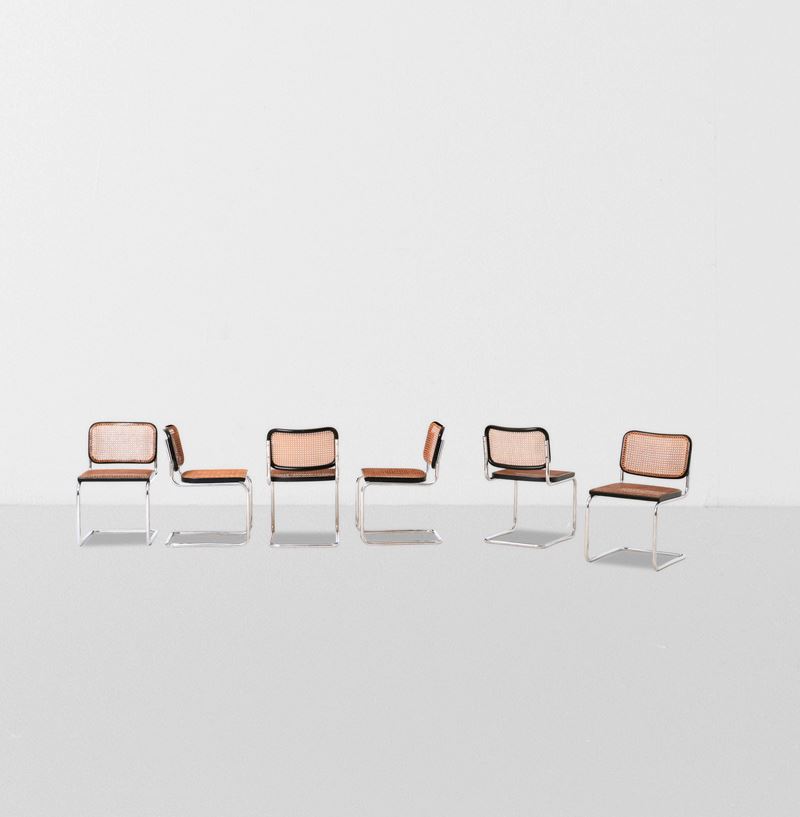 Marcel Breuer : Sei sedie mod. B32 Cesca  - Auction Design - Cambi Casa d'Aste