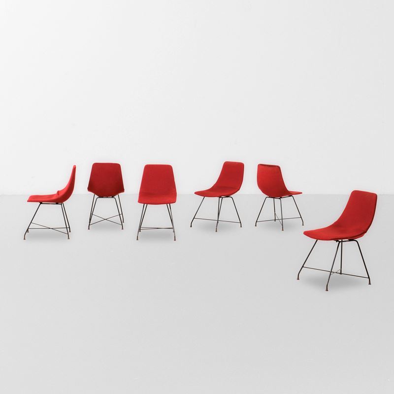 Augusto Bozzi : Sei sedie mod. Aster  - Auction Design - Cambi Casa d'Aste