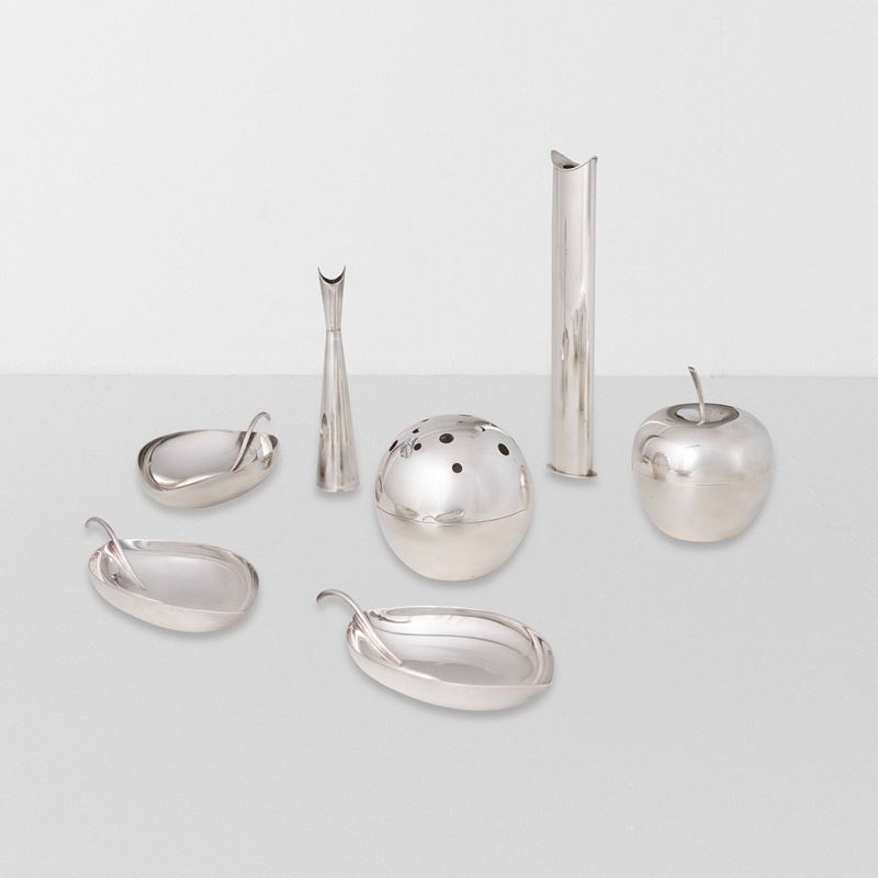 Lino Sabattini : Set in metallo argentato  - Auction Design - Cambi Casa d'Aste