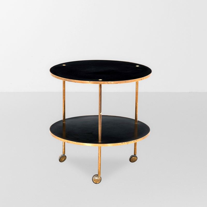 Luigi Caccia Dominioni : Tavolo occasionale su ruote mod. T6  - Asta Design - Cambi Casa d'Aste