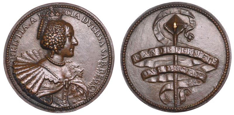 FRANCIA. CRISTINA DI FRANCIA, 1606-1663. Medaglia di bronzo 1635.  - Auction Numismatics - Medals and popes - II - Cambi Casa d'Aste