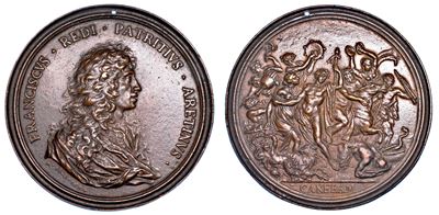 Firenze. Francesco Redi, 1626-1697. Medaglia in Bronzo 1684.