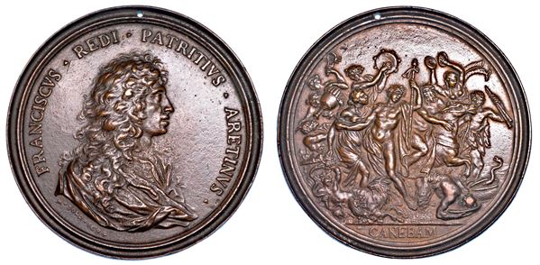 FIRENZE. FRANCESCO REDI, 1626-1697. Medaglia in bronzo 1684.