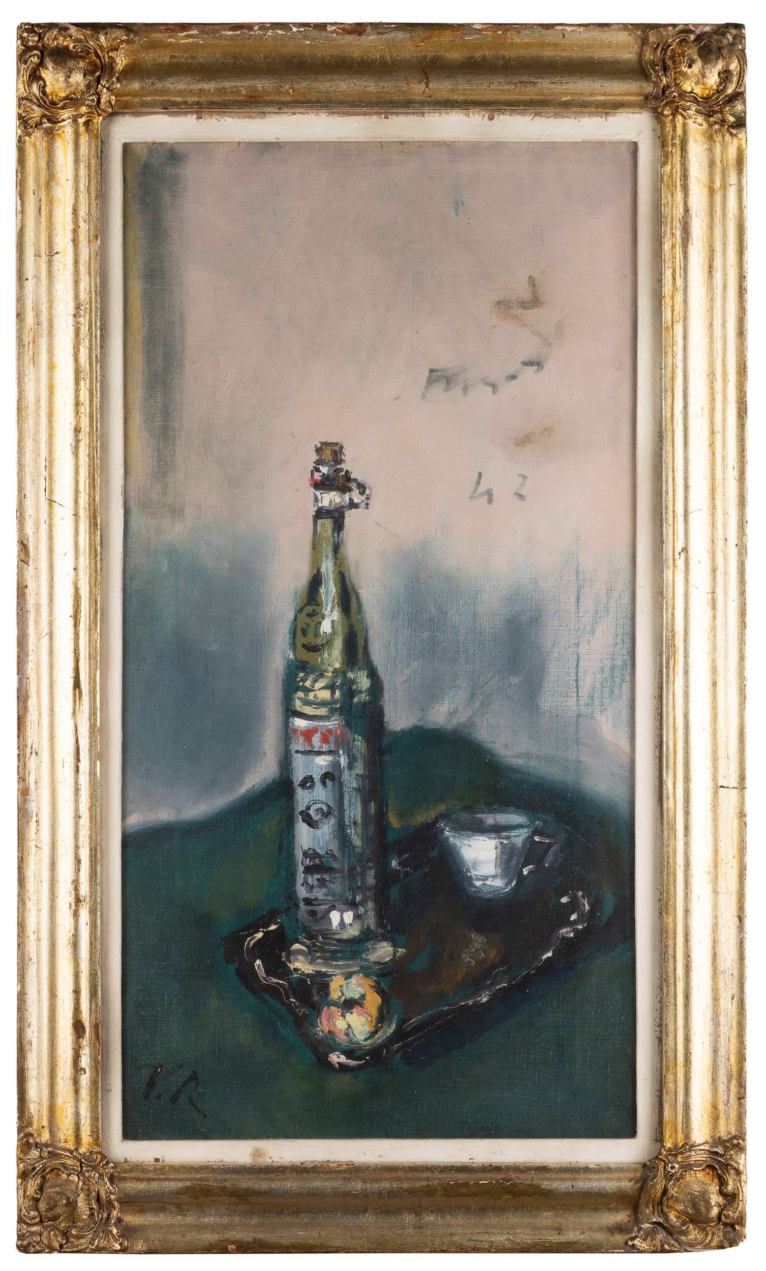 Filippo De Pisis - La bottiglia di maraschino, olio su tela