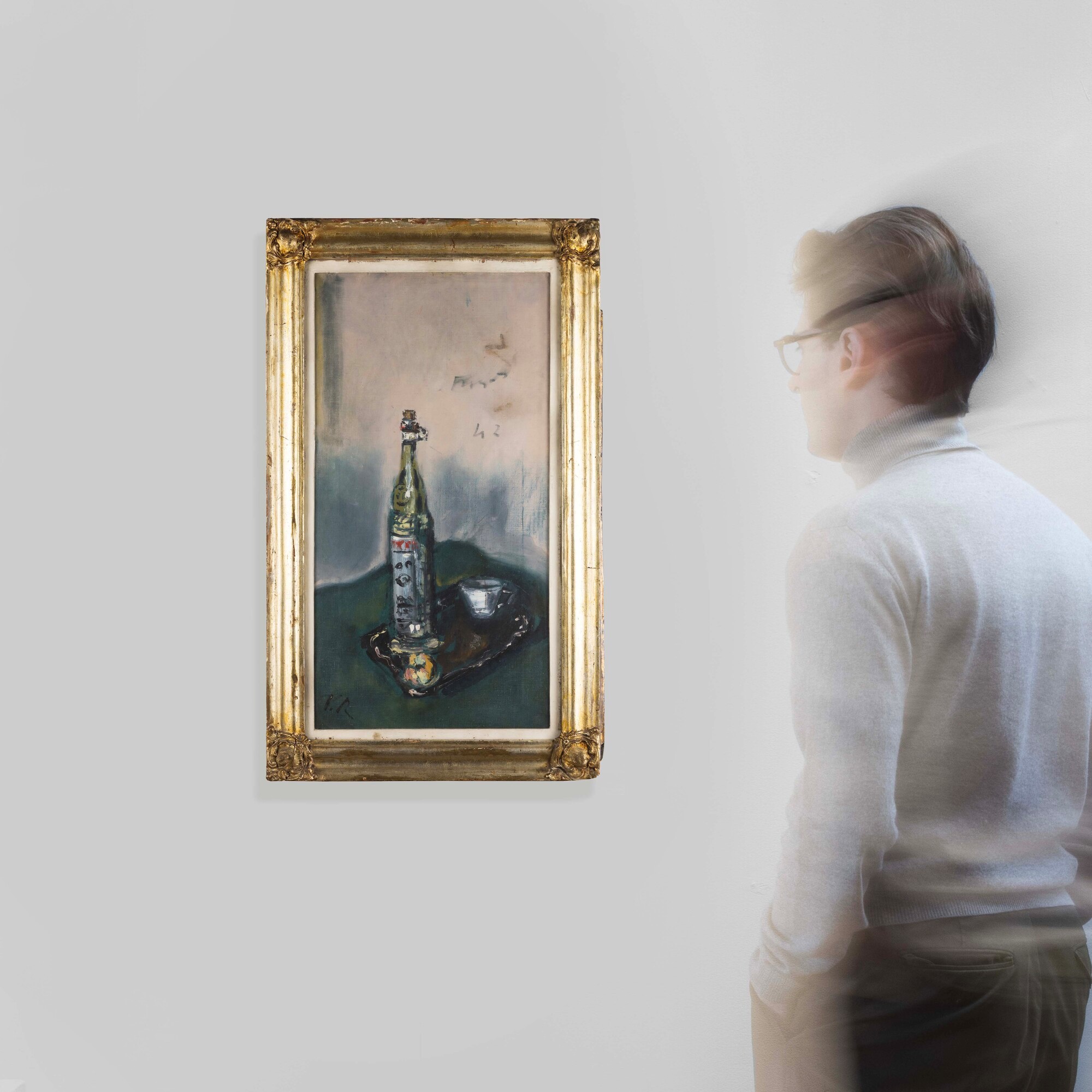 Filippo De Pisis - La bottiglia di maraschino, olio su tela