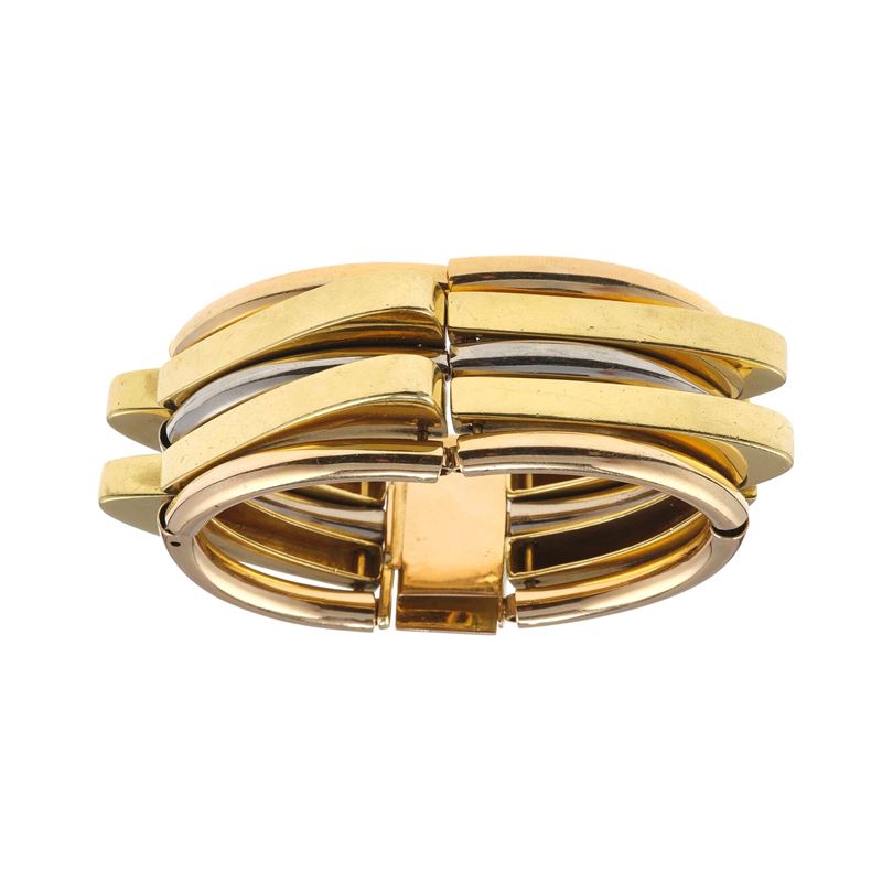 Three color fold bracelet  - Auction Fine Jewellery - Cambi Casa d'Aste