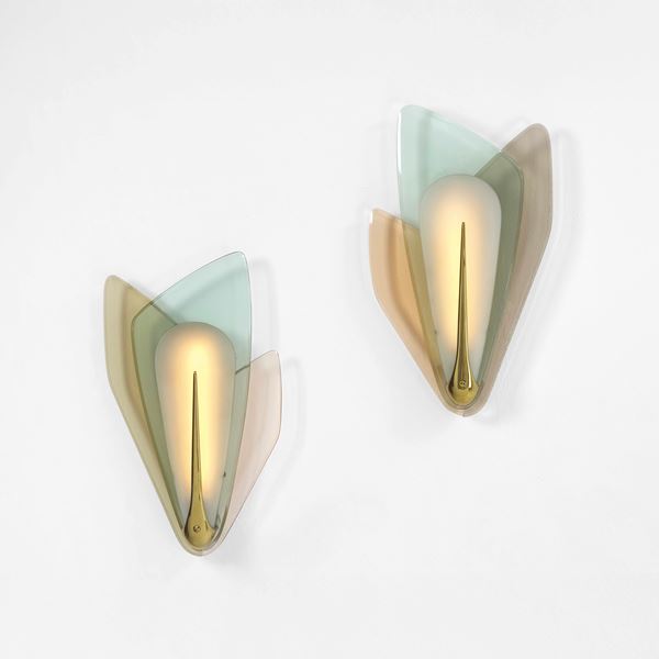 Max Ingrand - Due lampade a parete.