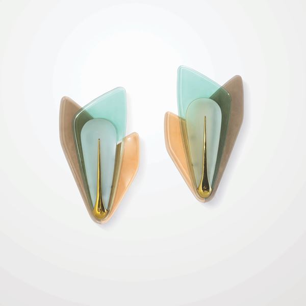 Max Ingrand - Due lampade a parete.