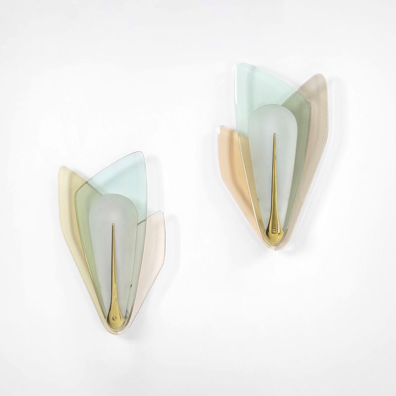 Max Ingrand : Due lampade a parete.  - Asta Fine Design - Cambi Casa d'Aste