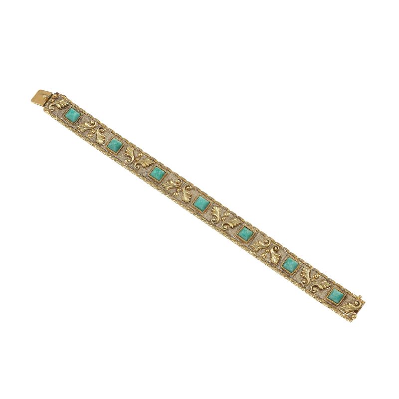 Gold and amazonite bracelet  - Auction Fine Jewellery - Cambi Casa d'Aste