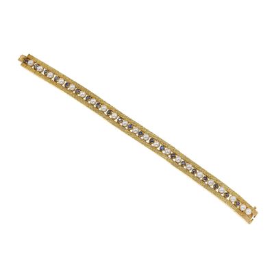 Bracciale con Perle e Piccoli Zaffiri