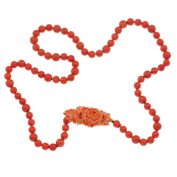 Coral and gold necklace
